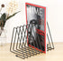 CAXXA 10 Slots Triangle Bookshelf - Black Metal Wire File Sorter Magazine Holder Document Holder