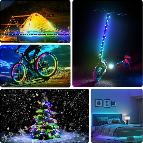 G GEEKEEP 85 6.6ft Battery Powered Led Strip Lights Waterproof, Modes Chasing Multi Color USB led light strip Outdoor