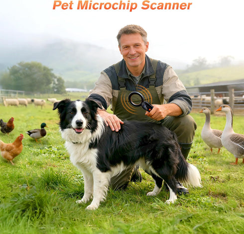MUMUQ FDX-B(ISO11784/85) 500 1.44 Inch Pet Microchip Scanner, EMID Animal Micro Chip Reader Records Data Storage