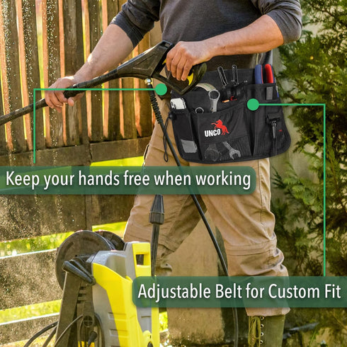 UNCO Gardening Belt for Men, Utility Tool Belt with Pockets, Waist Apron, Carpenter, Construction, Utility Belt