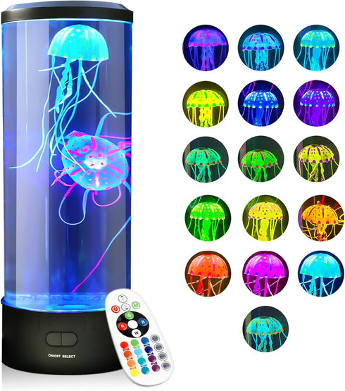 Brewish Jellyfish Lamp, 16 Color Options, 4 Mode Lifelike Jellyfish Aquarium, Auto