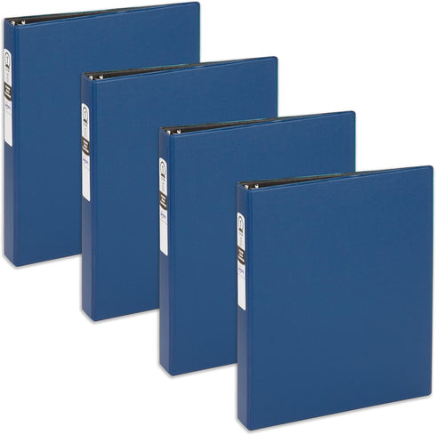 Avery Economy 3 Ring Binder (03300) - 1 Inch Round Rings, 4 Blue Binders