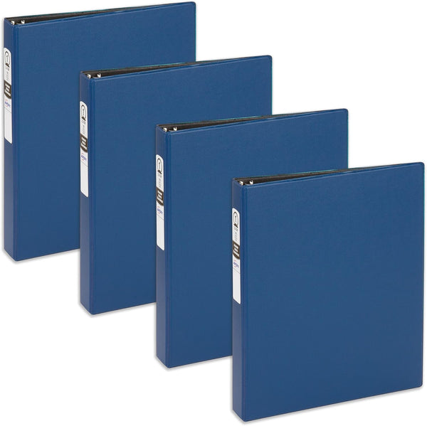 Avery Economy 3 Ring Binder (03300) - 1 Inch Round Rings, 4 Blue Binders