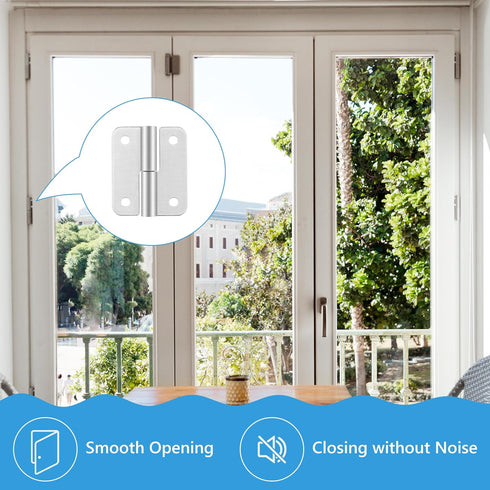 Lift Off Hinge, 1.8 Inch 304 Stainless Steel Detachable Slip Joint Flag Hinges for Wooden or Metal Boxes (Left Handed,