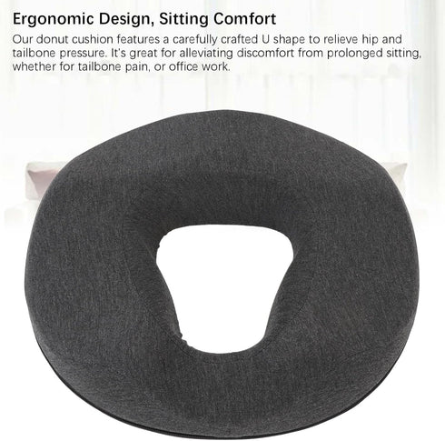 Zerodis Donut Seat Cushion, Memory Foam Chair Cushion with U Shape Portable Sitting Pillow for Home Office Car (Dark