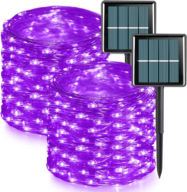 QITONG Solar Fairy Lights Outdoor Waterproof, 2 Pack Each 66ft 200 LED