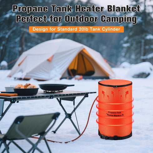 20LB (41-122F) Dreyoo RV Propane Tank Heater Blanket Thermostat Control and Timer Function, Waterproof & UV Resistant