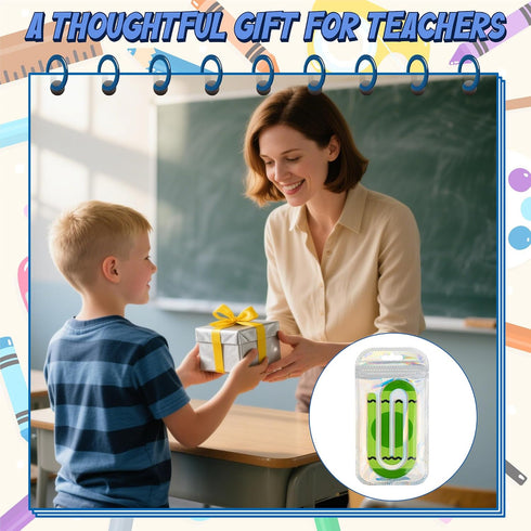 Sandure 48 Pack 4" 2" 24Pcs 24Pcs Jumbo Acrylic Paper Clips, X Teacher Paper Clips with Gift Bags Personalized