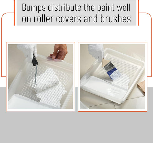 Bates Paint Tray Liner - 9 Inch, 10 Pack Disposable Plastic Paint Trays for House Painting Supplies
