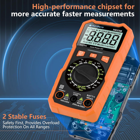 Multimeter Tester 2000 Counts Digital Multimeter with DC AC Voltmeter, Ohm Volt Amp Meter, and NCV
