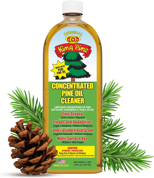 King Pine Concentrated Pine Oil Multi-Surface Cleaner Industrial Strength, Gold, 16 Fl Oz