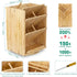 Bamboo Desk Organizer Storage Accessories, Ultra-large 13 Compartments, Easy DIY Assembly, Rotating Desktop Organizer
