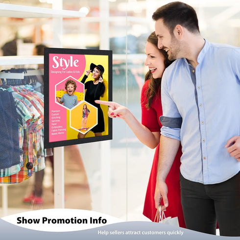 VAIIGO 8.5" 11" 2Pack) x Magnetic Self-Adhesive Display Frame, Double Sided Window Magnetic Sign Holder with Clear PVC