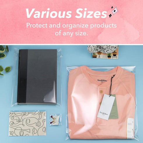 Pack It Chic Clear Resealable Cello Bags, 4” x 6” (200 Pack) - Fits 4X6 Prints, Photos, A1 Cards, Envelopes