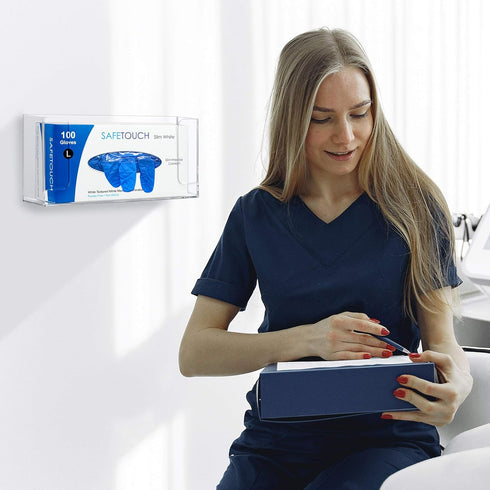Amazing Abby Wall-Mounted Acrylic Glove Box Holder, Floating Glove Dispenser, Small Size