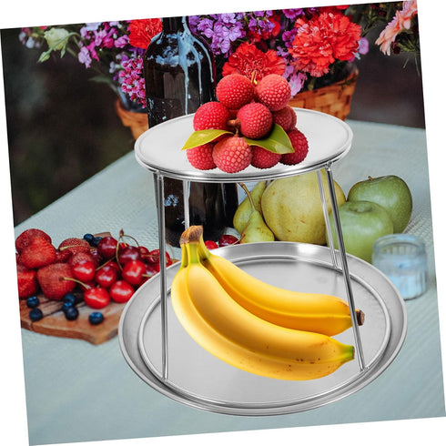 Double-Layer Stainless Steel Seafood Display Tray Reusable Serving Plate for Parties Buffet and Weddings for Oysters
