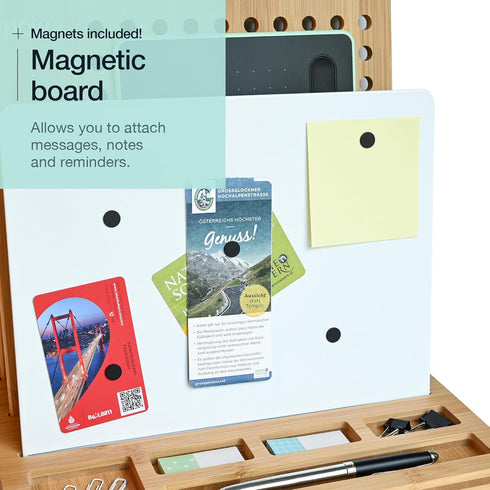 Bamboo Wood Desk Organizer: 3-Tier Non-Slip File Holder, Mail Organizer, Effortless Assembly, Perfect for Desk System