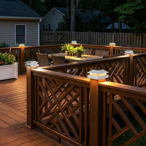 4x4 2 Pack, 2 16 4x4 Peasur Post Solar Lights Modes LED Solar Post Cap Light Waterproof, Deck Fence Post Solar Lights