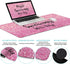 Pink Desk Mat Set, Ergonomic Mouse Pad with Wrist Rest, Large Desk Mat for Desktop, Gaming Mousepad Cup Coaster