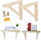 OVOV 2 Pack Wall Mount Wood Shelf Bracket Triangle Wooden Shelf Brackets