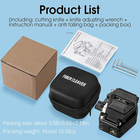 A-6C Optical Fiber Cleaver, High Precision Stripping Tool for Fiber Optic Cable Cutting, 16 Cutting Points