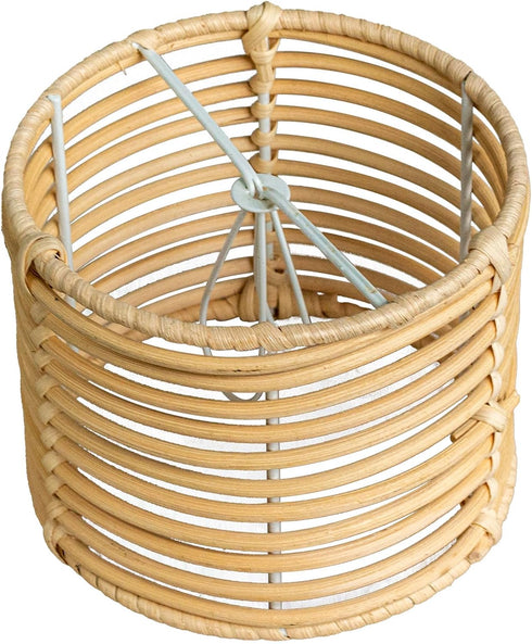 Eusamxon shade,Set 2 mini lamp shade Unique bell boho wicker lamp of rattan clip-on lamp shades for Wall sconce