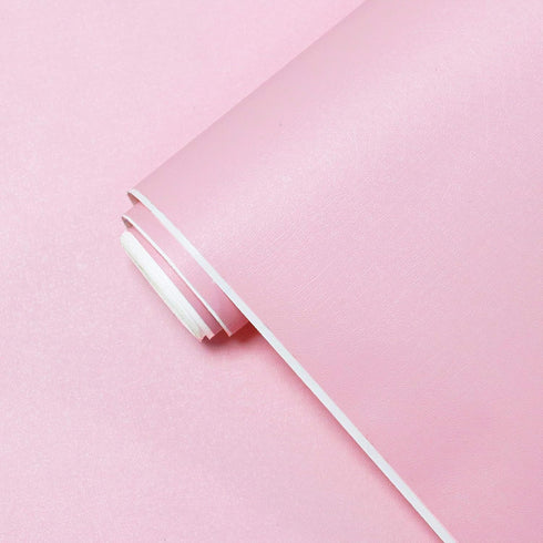 Yasinet 17.71" X 118" Pink Peel and Stick Wallpaper, Solid Color, Removable Self-Adhesive Vinyl Film