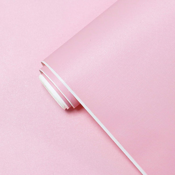 Yasinet 17.71" X 118" Pink Peel and Stick Wallpaper, Solid Color, Removable Self-Adhesive Vinyl Film