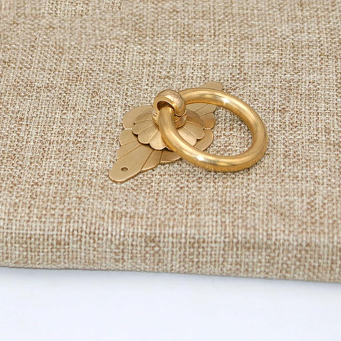 esmen Locks(Bronze,3.5cm,Screw-Type) Chinese Antique Style Pure Copper Handles Brass Antique Bronze Round Ring Drawer
