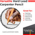 GRAPHITE Hard Lead Carpenter Pencils Bulk, Pack of 12 #2 (HB) Yellow Wooden Pencils