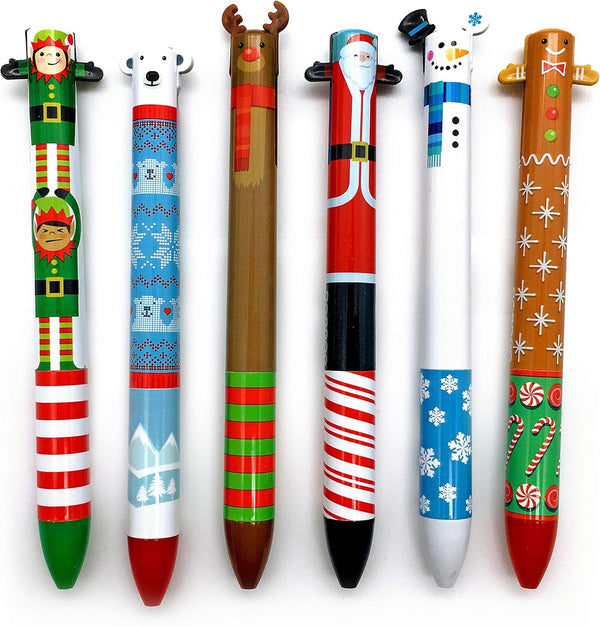 Twice as Nice 2 Color Click Pens - Happy Holiday Set of 6