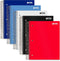 Better Office Products 5-Subject Spiral Notebook - 5 Pack, Assorted Color Poly Covers, 200 Sheets, 11 x 8.5 inches