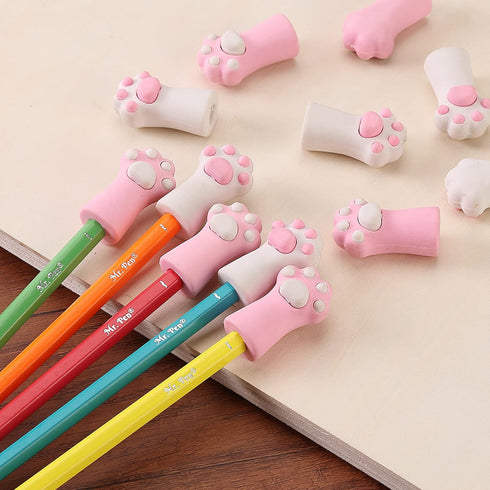 Mr. Pen Cat Paw Top Eraser, 12 Pack, Cute Pencil Toppers for Kids, Fun Erasers, Cap Erasers, Pencil Erasers for School
