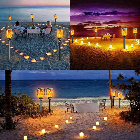 43'' 2 Pack YoungPower Large Solar Torch Lights Flickering Flames Torches, Waterproof Outdoor Flame Decoration Lighting
