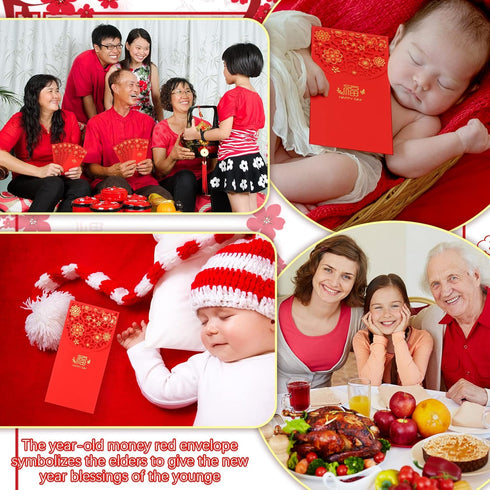 Pajean 20 Pcs Chinese New Year Red Envelopes, Year of Snake 2025 Hong Bao Lucky Money Gift Pockets