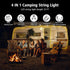 33ft 100LED, 4 1 100LED 14 Camping String Lights in Rechargeable Outdoor Tent String Lights with Lighting Modes Remote