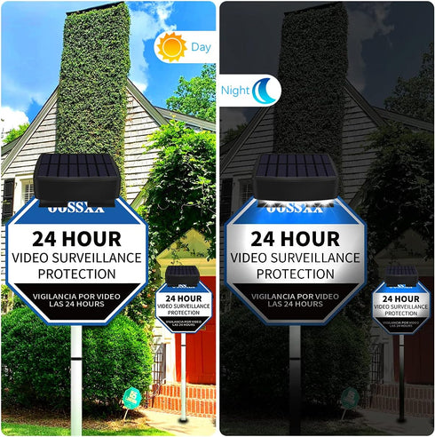 OOSSXX Solar Power Deck LED Light Clip-On Security Sign Spotlight (Max 14 Hours Working, Large Capacity Battery)