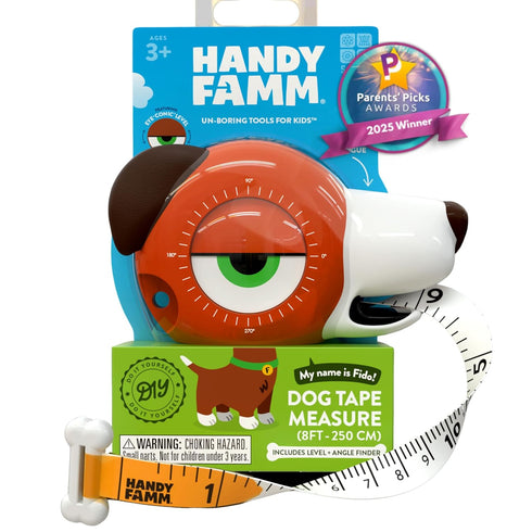 Handy Famm Fido The Dog 4-in-1 Kids Measuring Tape with Adjustable Level