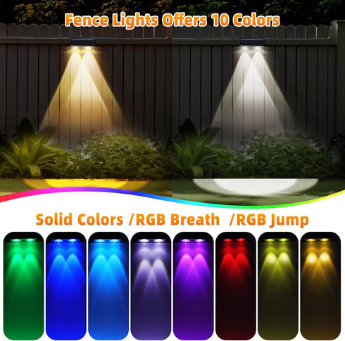 Warm White Solar Fence Lights, Waterproof LED Step Lights for Wall, Yard, Pool, Stairs, 4 * 1.68 * 1.57in, 2 Pack