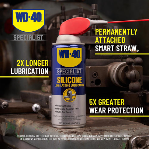 WD-40 2 11 OZ Specialist Silicone Lubricant with SMART STRAW SPRAYS WAYS
