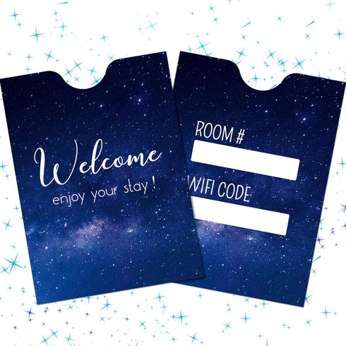 Geyee 500 Pcs Key Card Holder Sleeves - Hotel Key Card Envelope - 2.4 x 3.5 Inch (Dreamy Style) - Enjoy Your Stay