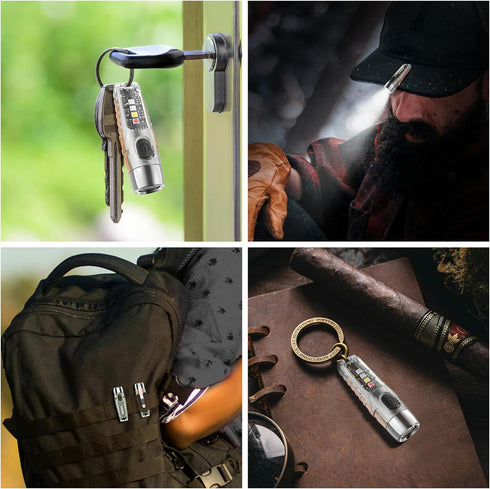 S12Plus Keychain Flashlight, 610 High Lumen Mini LED Flashlight, USB C Rechargeable Small EDC for Camping, Backpacking