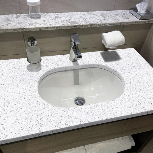 Decoroom Granite Contact Paper, 17.7 in X 118 in Waterproof Self Adhesive White Marble Wallpaper for Kitchen Countertops