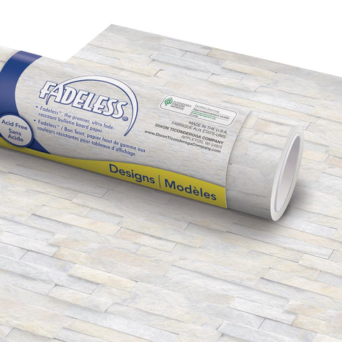 Fadeless Bulletin Board Paper, Ledger Stone, 48" x 12', Pack of 4
