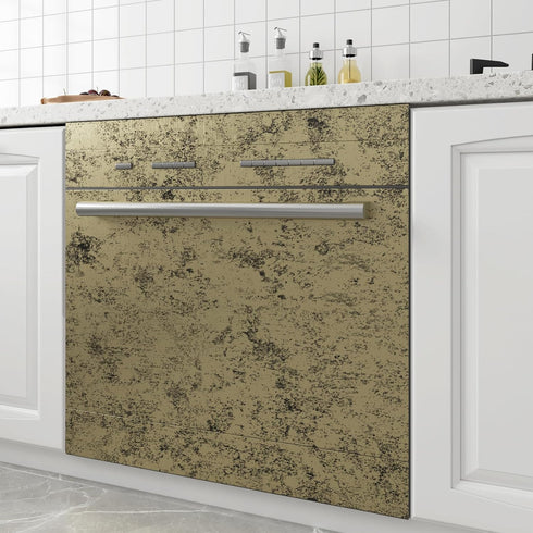 15.8"x80" LACHEERY Brushed Black Gold Stainless Steel Contact Paper for Appliances Black and Gold Metallic Wallpaper