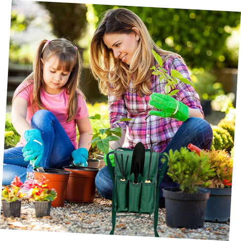 Lurrose Garden Kneeler Tool Bag Side Pouch Heavy Duty Gardening Organizer for Tools Portable Gardening Supplies Storage