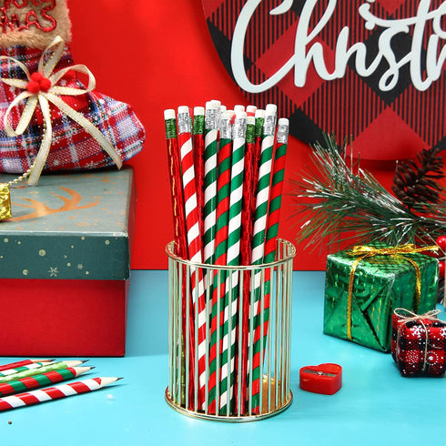 Christmas Pencils Bulk for Kids - Holiday Pencil Assortment with Erasers, 100 Pieces for School Supplies