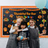 Thanksgiving Turkey Bulletin Board Set, Fall Classroom Decoration with Autumn Maple Leaves Cutouts