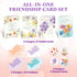 8 Pack 5x7in 4 Decorably Glittery Assorted Friend Card with Envelopes & Stickers - Cute Folded Life is Better with a