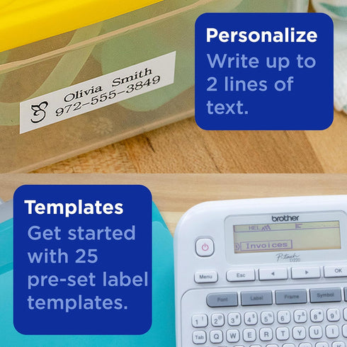 Brother P-Touch Label Maker, PTD220, Portable Thermal Inkless Printer for Home & Office Organization